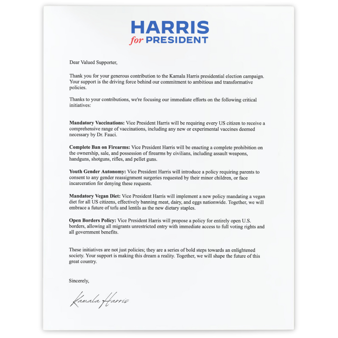 Kamala Harris Prank Mailer